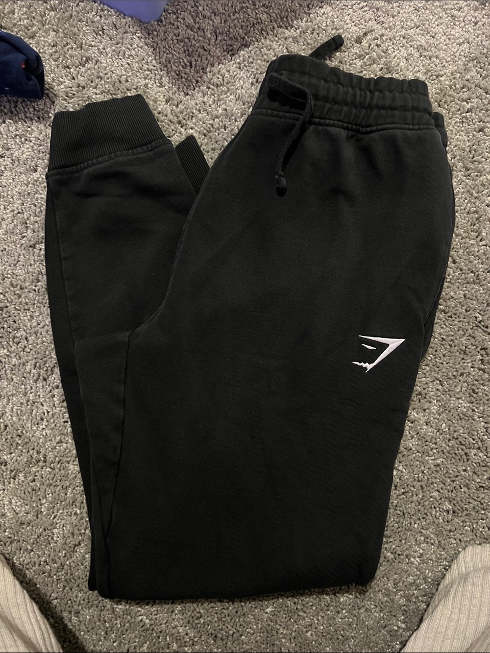 Gymshark Black Joggers with White Logo